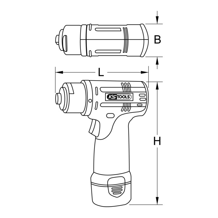 KS Tools Meuleuse sur batterie, 3.200 Tr/min 10,8V, avec 2 batteries et chargeur