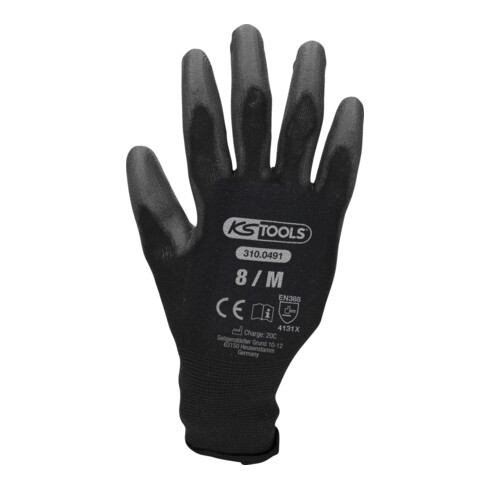 KS Tools Micro fijngebreide handschoenen zwart, maat 8