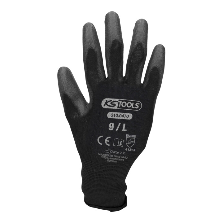 KS Tools Mikro-Feinstrickhandschuhe-schwarz, 9