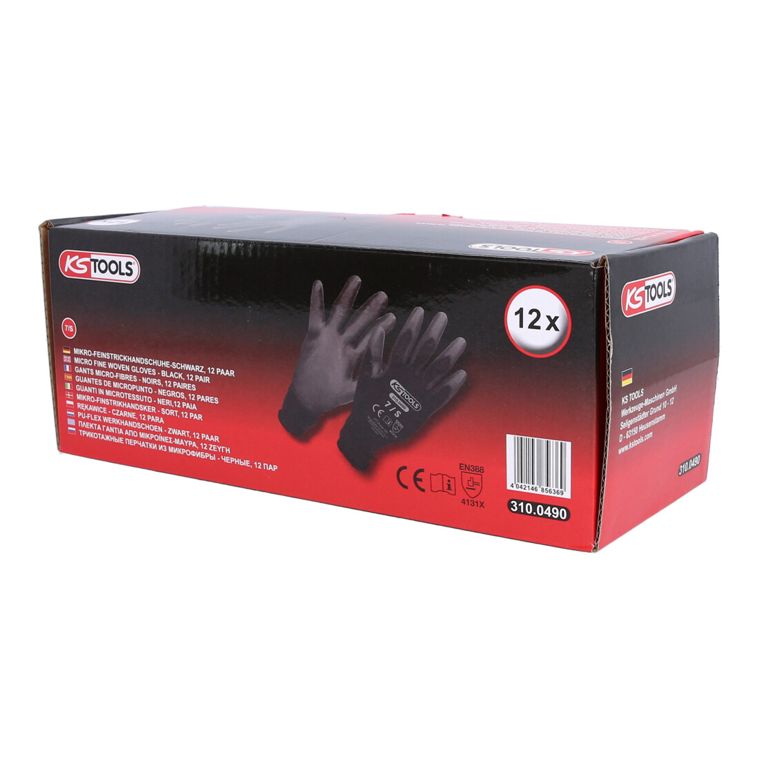 KS Tools Mikro-Feinstrickhandschuhe schwarz, Größe 7