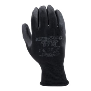 KS Tools Mikro-Feinstrickhandschuhe schwarz, Größe 8