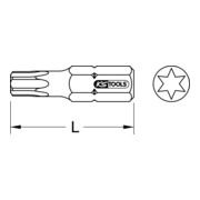 KS Tools Mini bit per bit TX 1/4" T25, 18mm-3