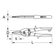 KS Tools Mini Blechschere, gerade-3
