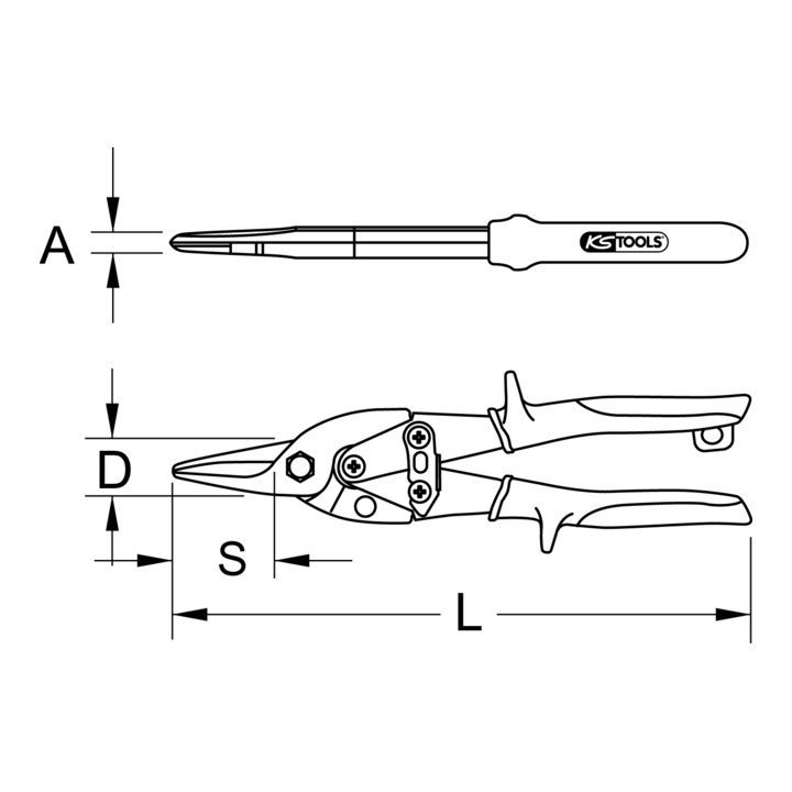 KS Tools Mini Blechschere, gerade