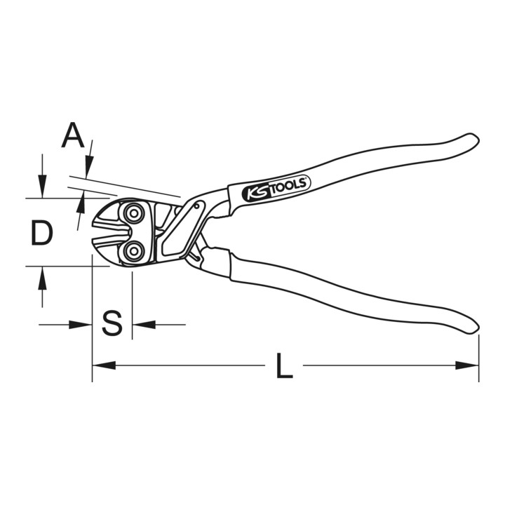 KS Tools mini boutensnijder, zelflossend, 8"