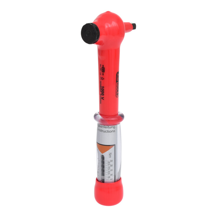 KS Tools Mini-clé dynamométrique 1/4" avec revêtement isolant et cliquet réversible, 5-25 Nm
