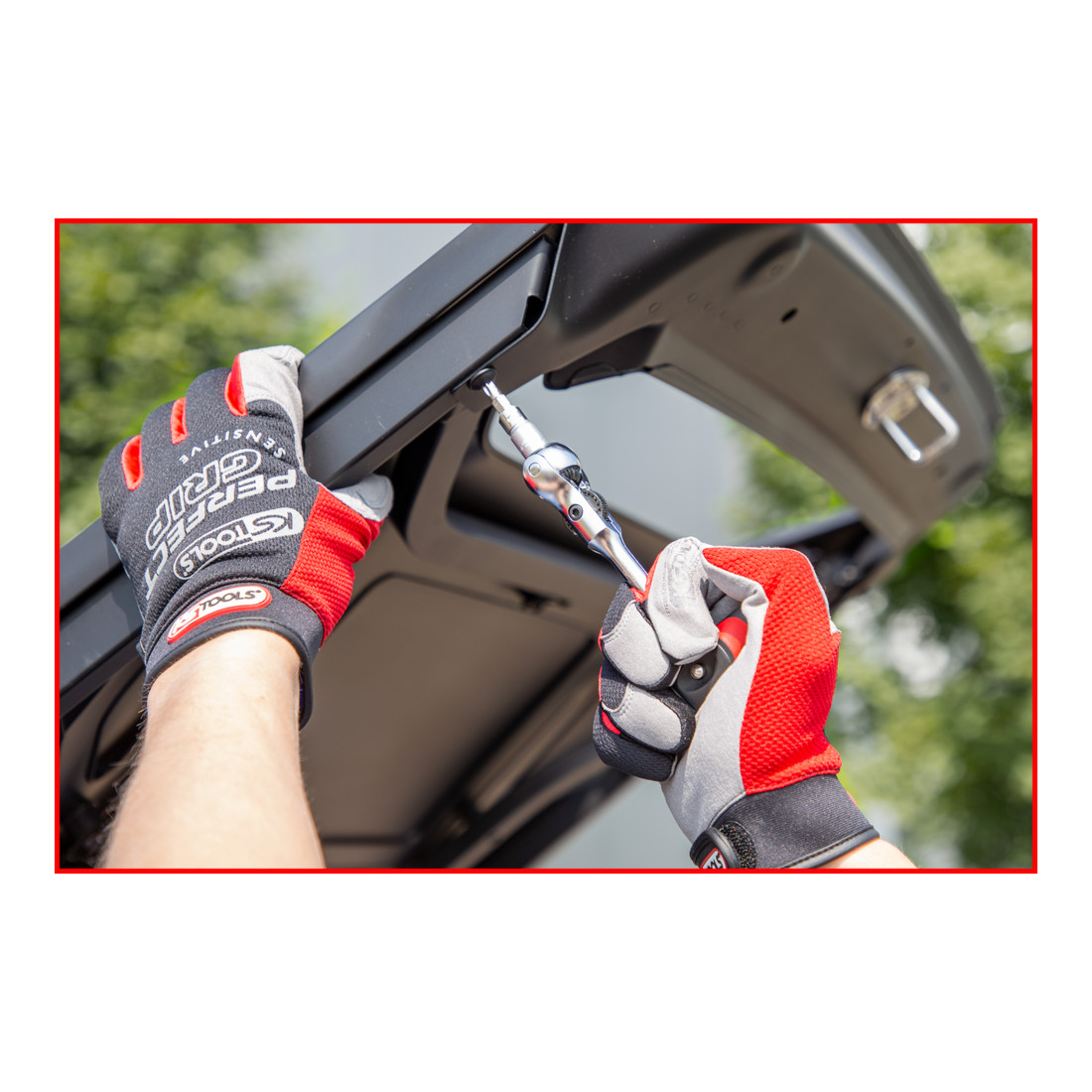KS Tools Mini cricchetto 1/4" MODIFIX con impugnatura a T e testa girevole, 72 denti