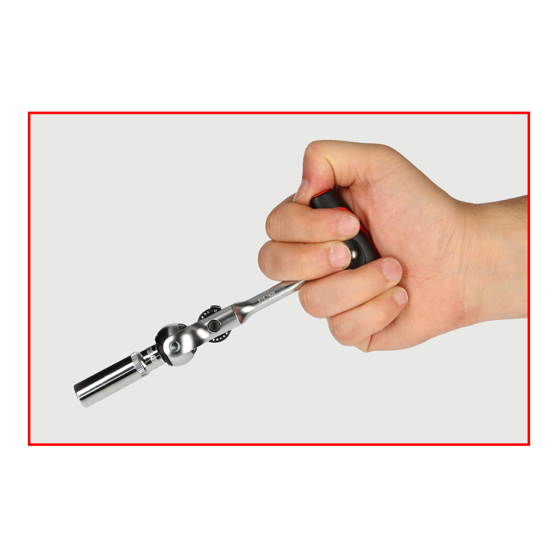 KS Tools Mini cricchetto 1/4" MODIFIX con impugnatura a T e testa girevole, 72 denti