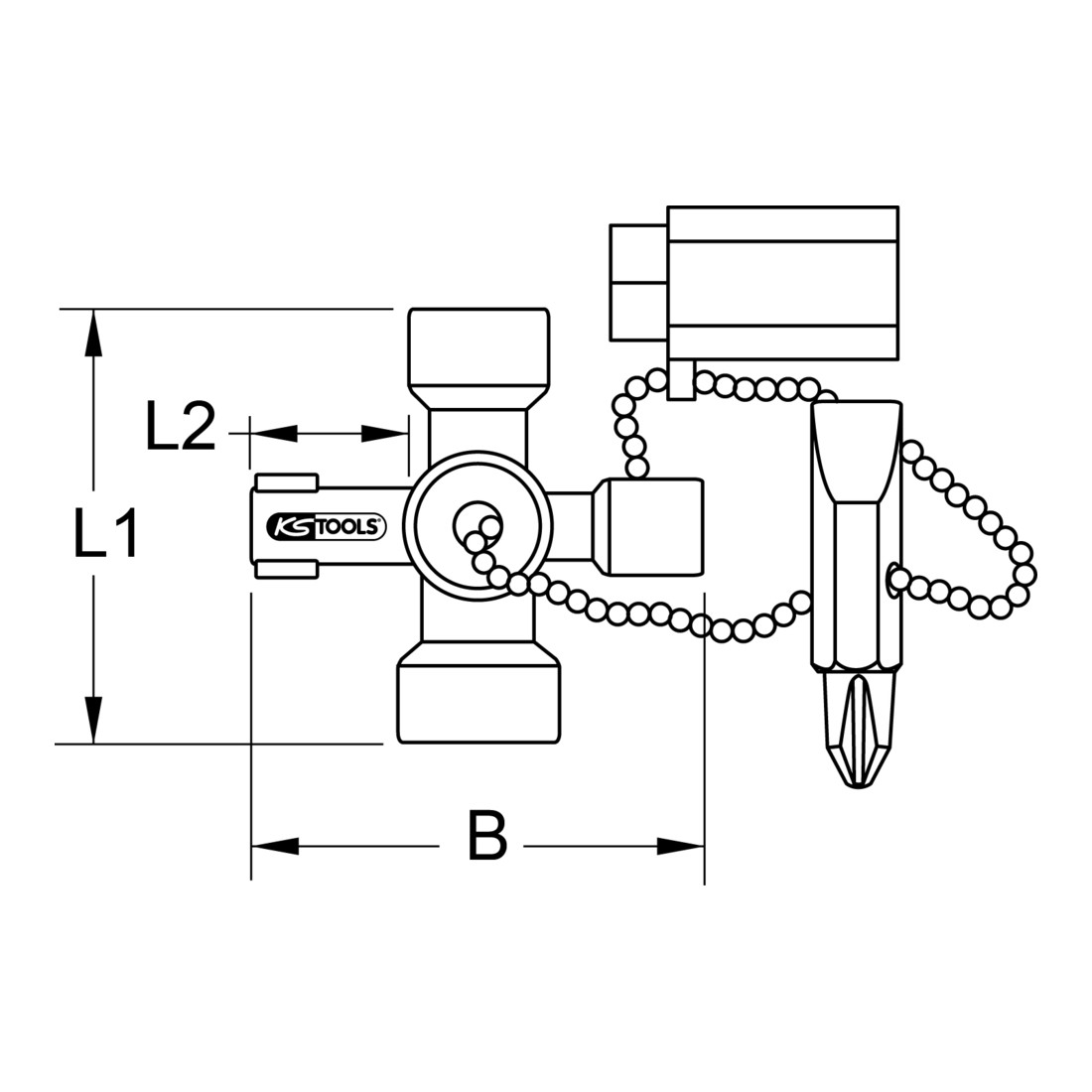 KS Tools Mini-Schaltschrankschlüssel, 42mm