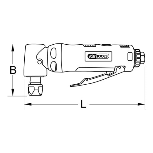 KS Tools Mini smerigliatrice angolare SlimPOWER pneumatica, 19.000 giri/min.