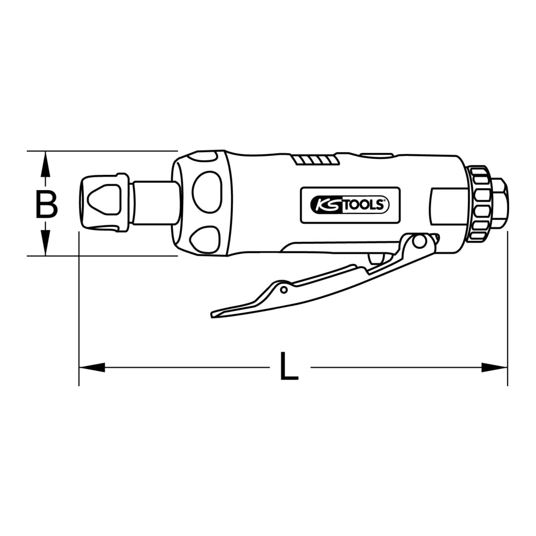 KS Tools Mini smerigliatrice SlimPOWER pneumatica dritta