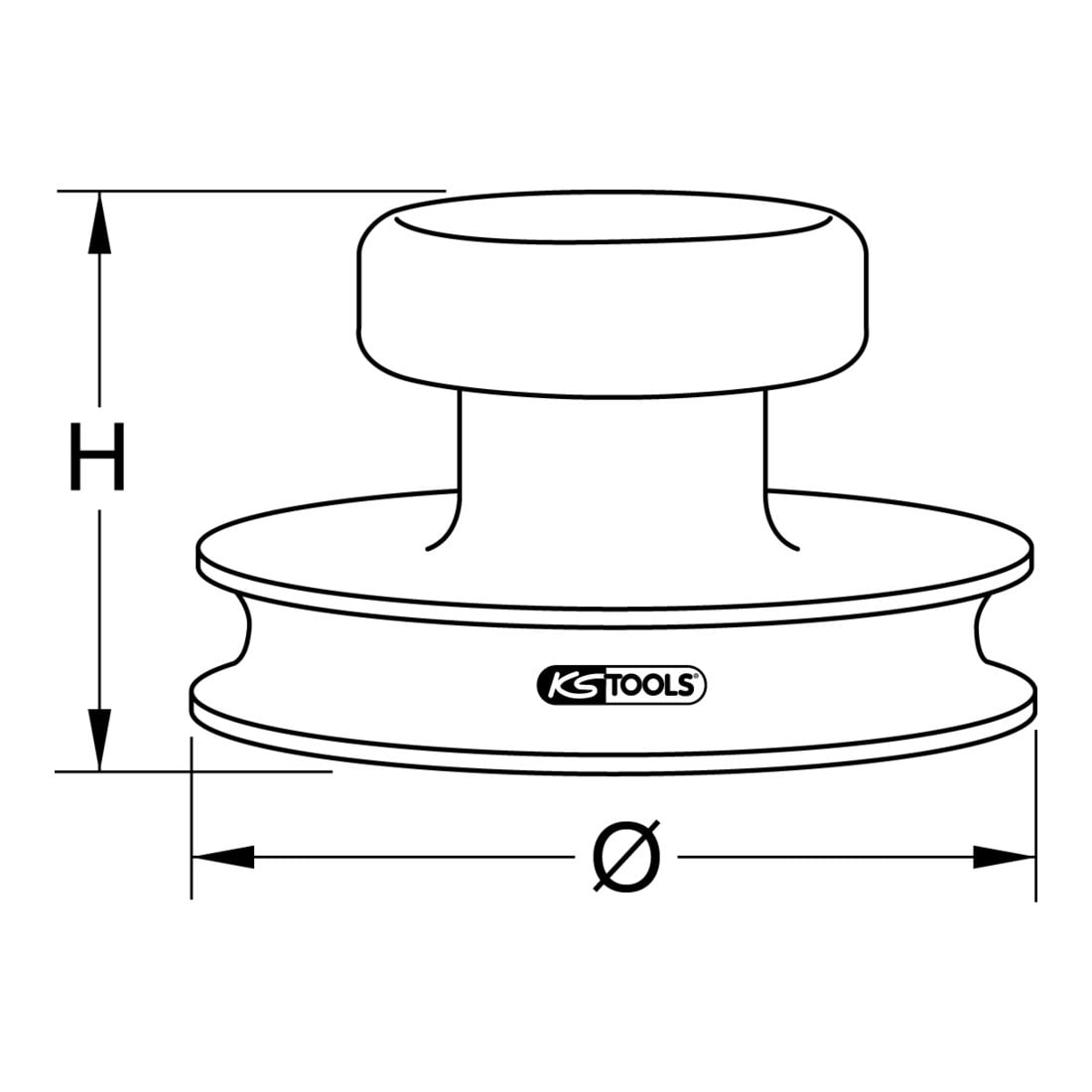 KS Tools Mini zuigheffer, max 15kg, Ø 80mm