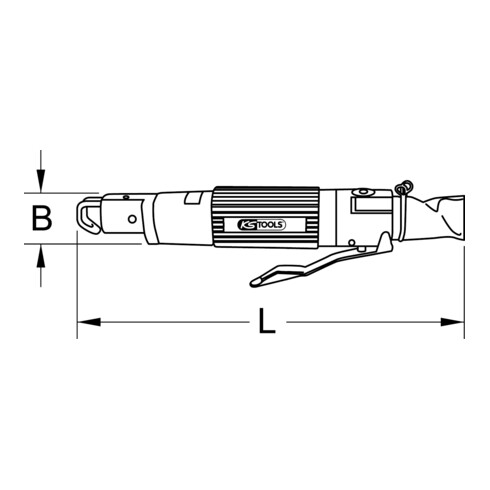 KS Tools Miniseghetto alternativo SlimPOWER, pneumatico per carrozzeria, 170mm