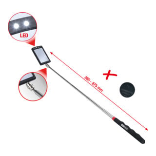 KS Tools Miroir d'inspection flexible avec éclairage