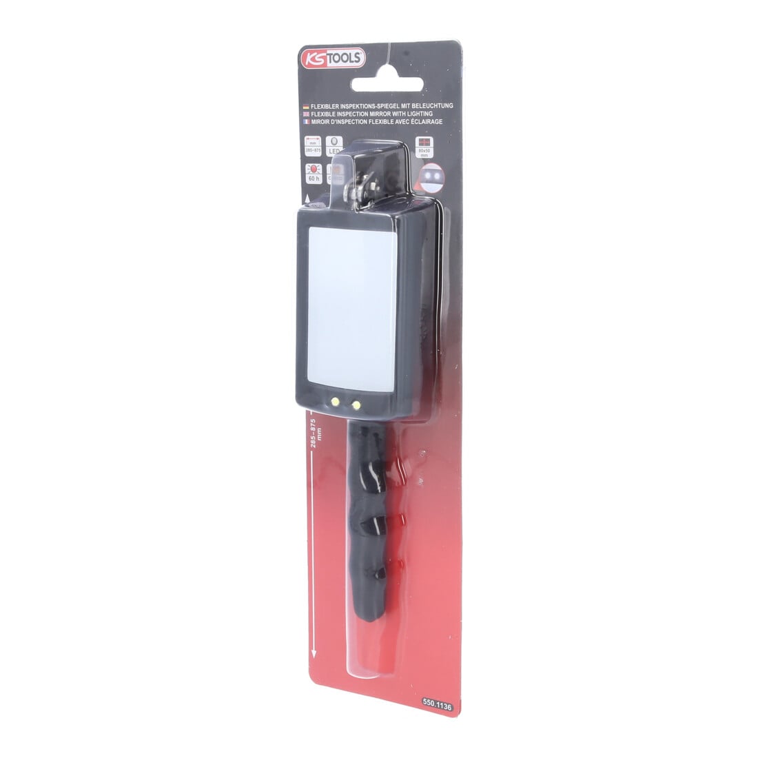 KS Tools Miroir d'inspection flexible avec éclairage