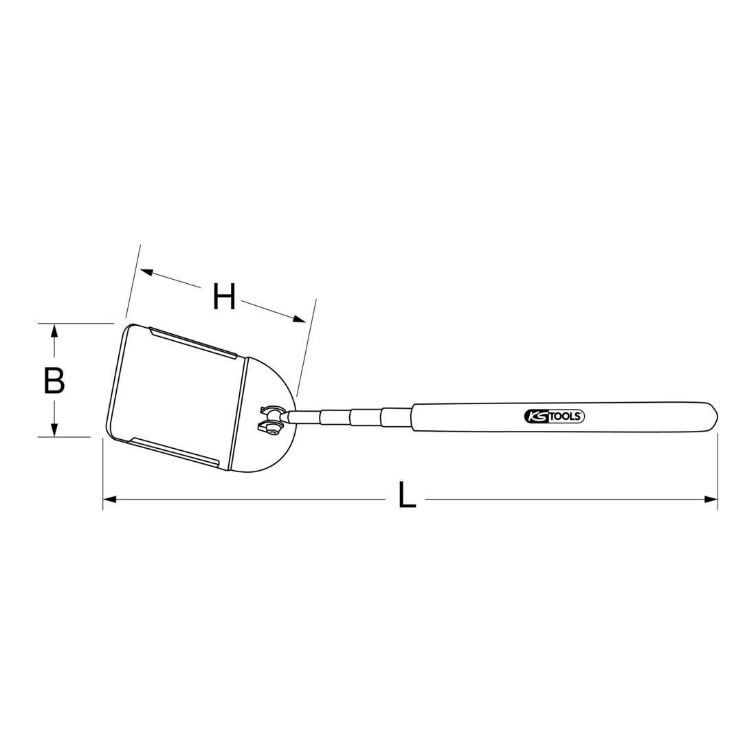 KS Tools Miroir d'inspection flexible avec éclairage