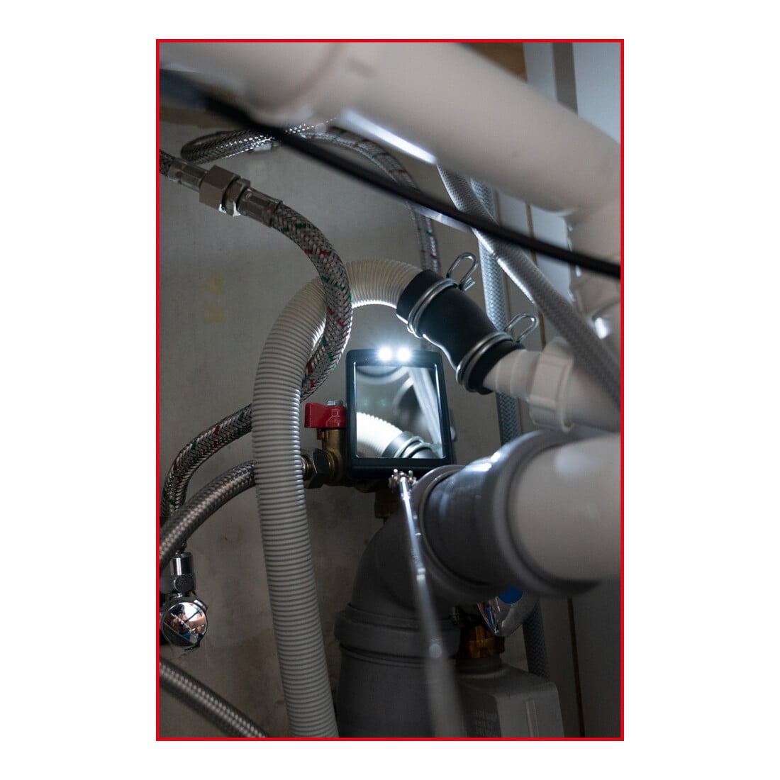 KS Tools Miroir d'inspection flexible avec éclairage