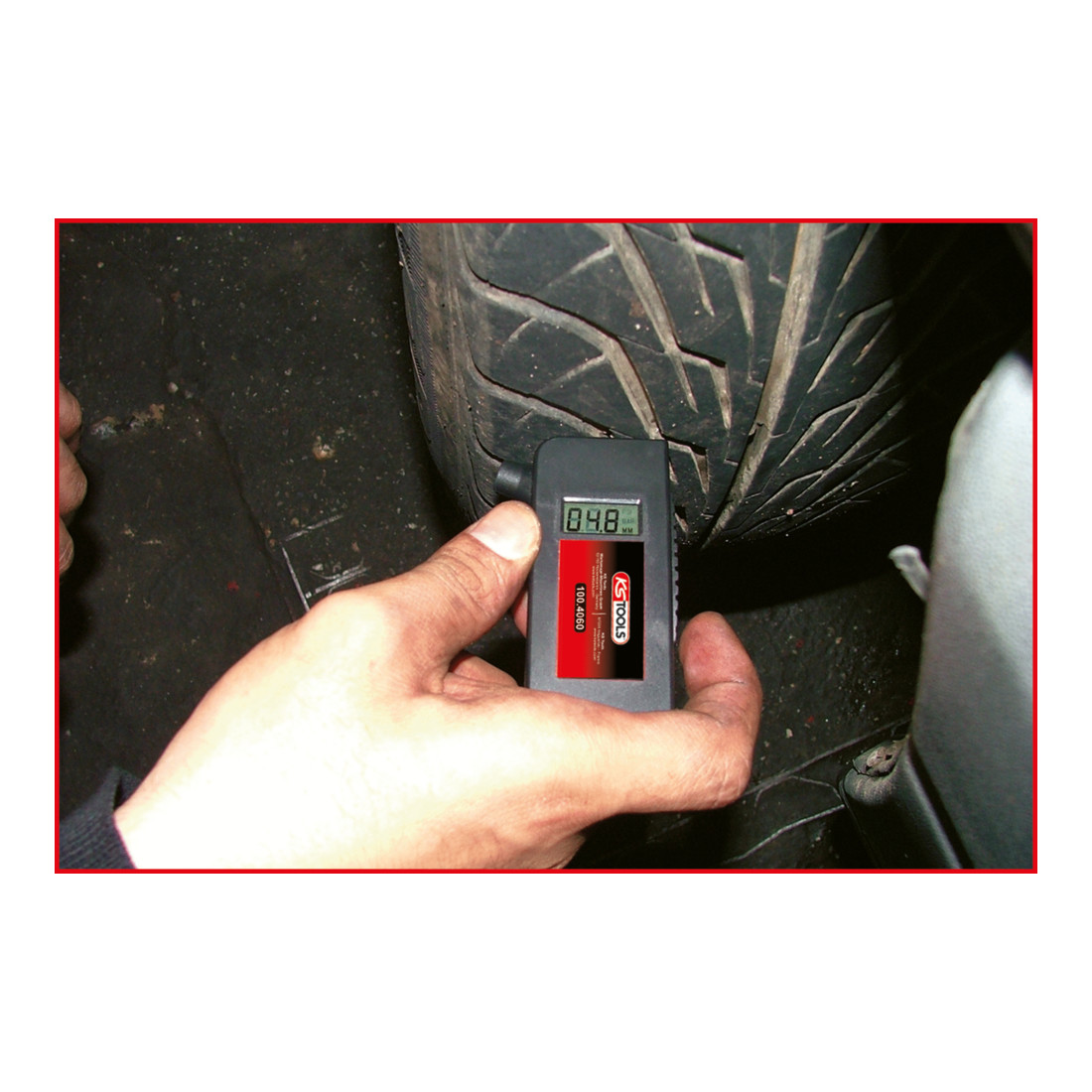 KS Tools Misuratore pressione pneumatici e profondità battistrada, digitale