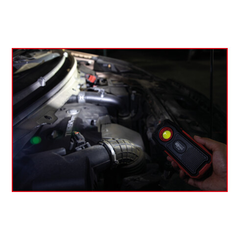 KS Tools Mobile Werkstatt-Handlampe, 500 Lumen, mit Bluetooth Lautsprecher, knickbar