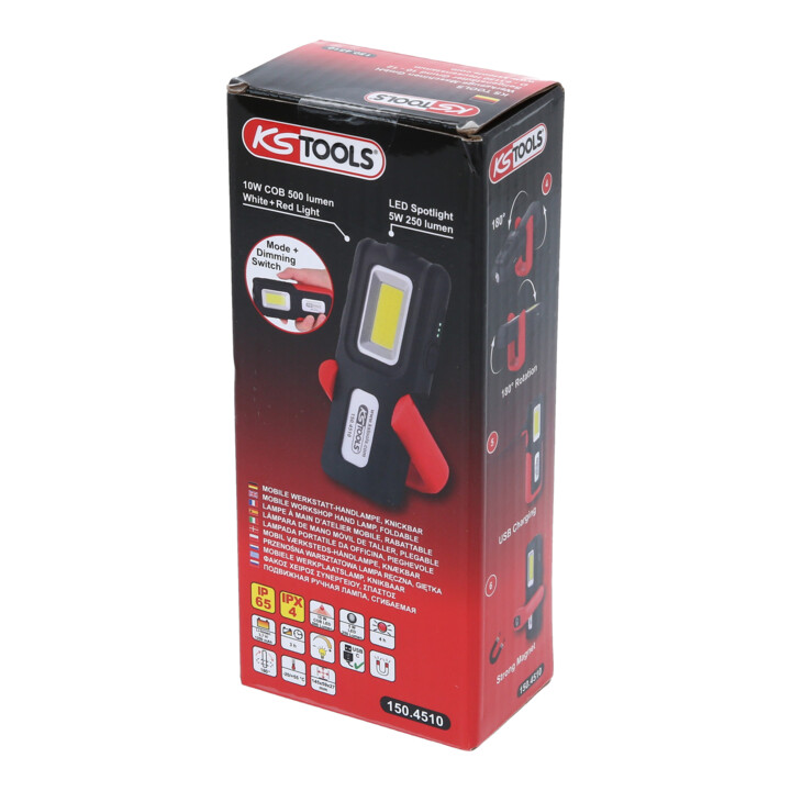 KS Tools Mobile Werkstatt-Handlampe, knickbar, 500 Lumen