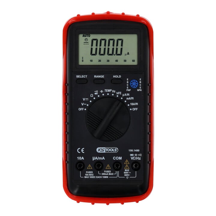 KS Tools Multimètre numérique avec piges de contrôle et pinces croco