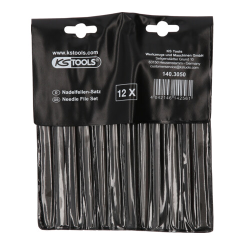 KS Tools naaldvijlenset met kunststof handvat, 12 stuks
