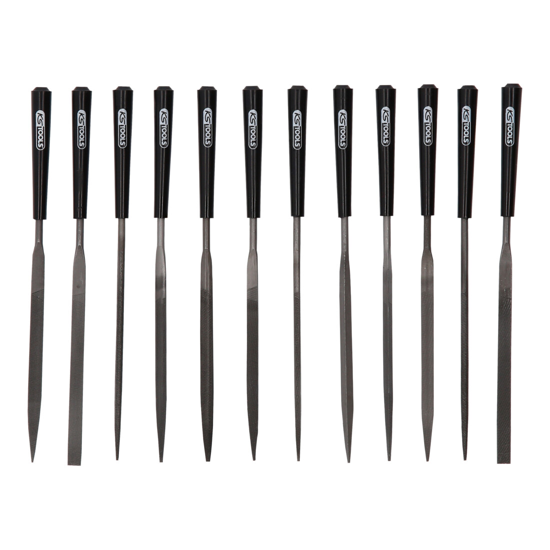KS Tools naaldvijlenset met kunststof handvat, 12 stuks