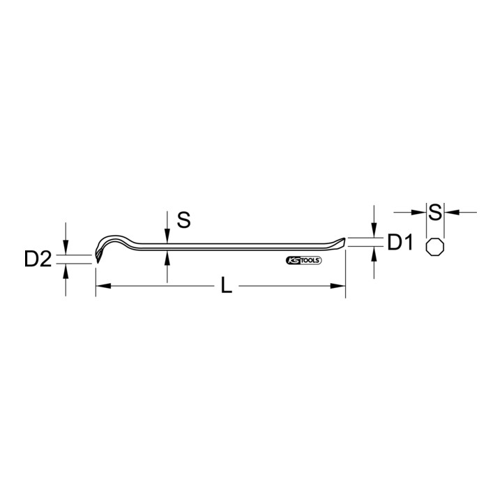 KS Tools Nageleisen, 6-kant, 800mm