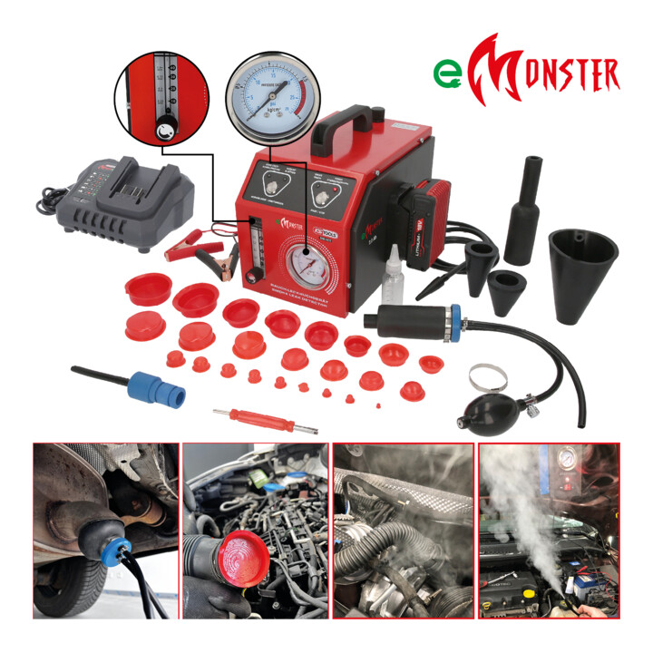 KS Tools Nebelmaschine zur Lecksuche, mit 2 Ah Akku, 36-tlg