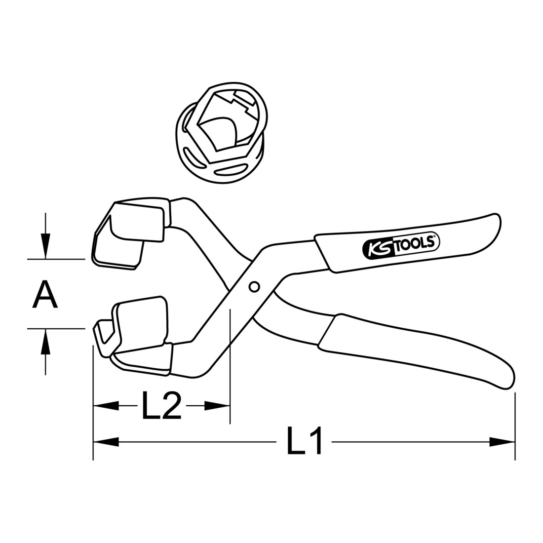 KS Tools Nfz-Hutkappenzange, 250mm