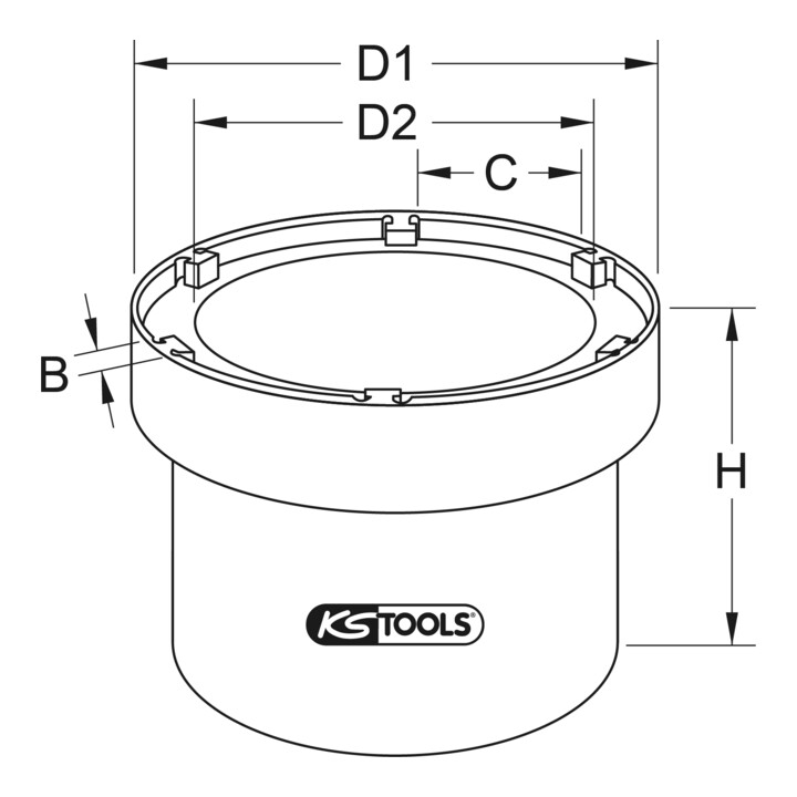 KS Tools Nutmuttern-Schlüssel für Differential, Hinterachse