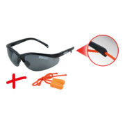 KS Tools Occhiali di sicurezza neri, con tappi per le orecchie