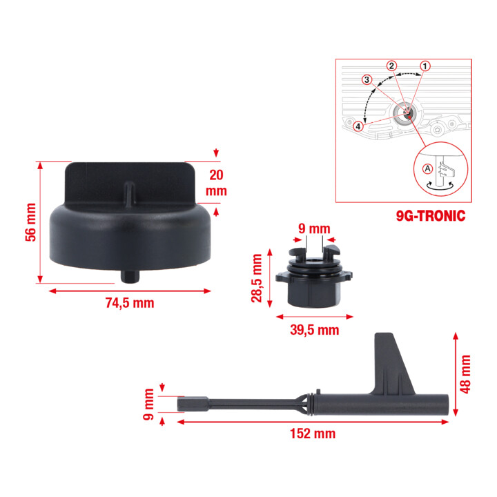 KS Tools Ölservice-Satz für Mercedes 9G-Tronic-Getriebe, 3-tlg