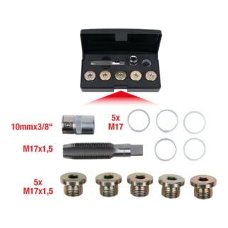 KS Tools olieaftapplug schroefdraad reparatieset, 12-delig M17 x 1,5