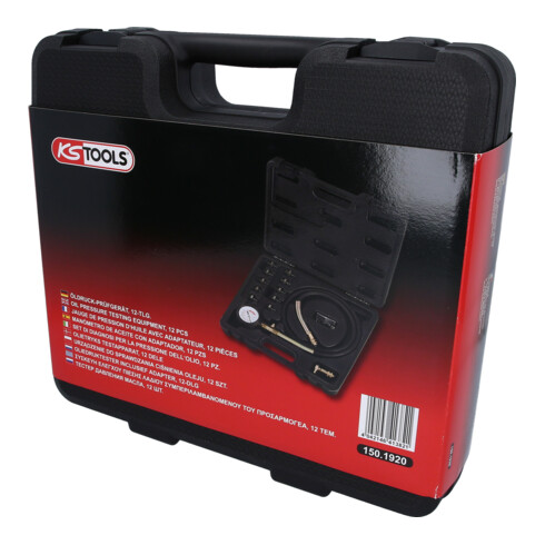KS Tools oliedruk tester, 12-delig, 0-10bar