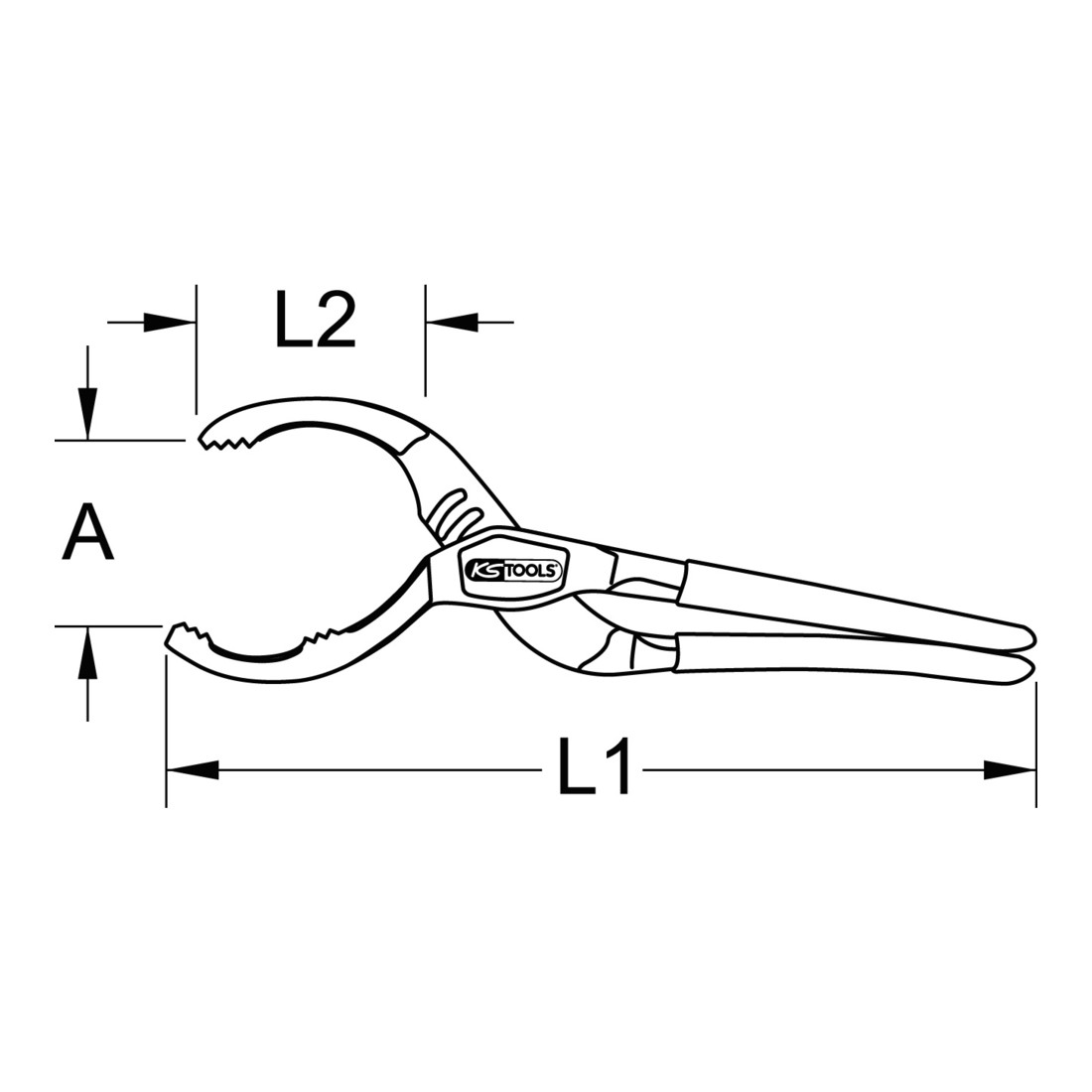 KS Tools oliefiltertang, 50-125mm