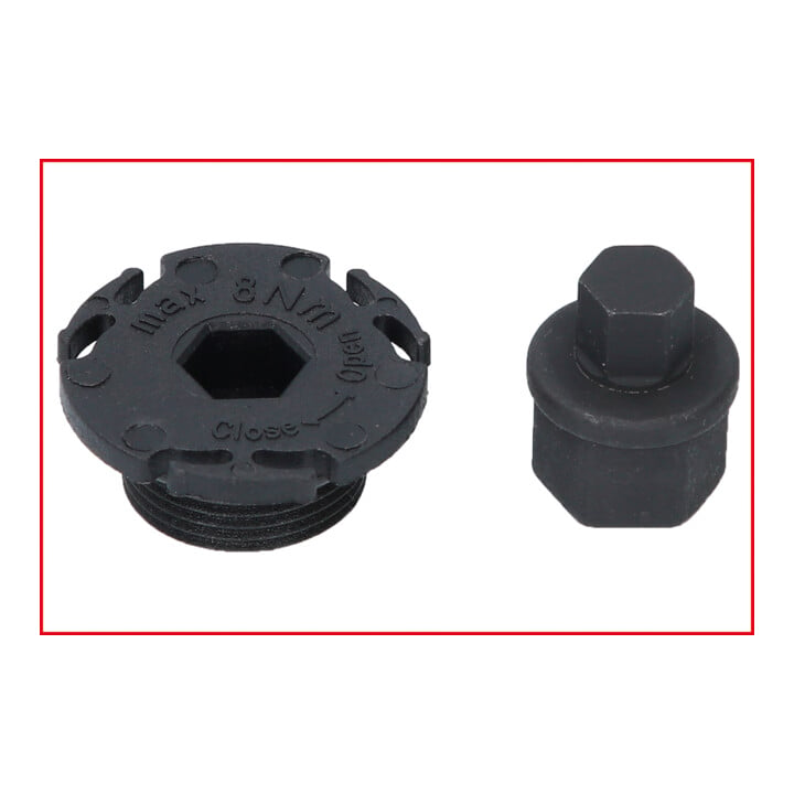 KS Tools olieservice speciaal profielset 3/8 inch voor kunststof olieaftappluggen, 6 st.