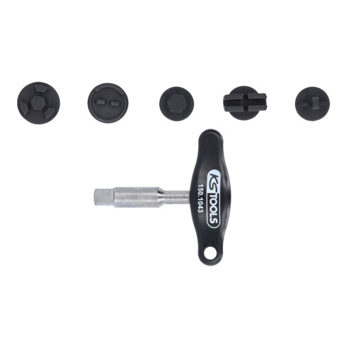 KS Tools olieservice speciaal profielset 3/8 inch voor kunststof olieaftappluggen, 6 st.