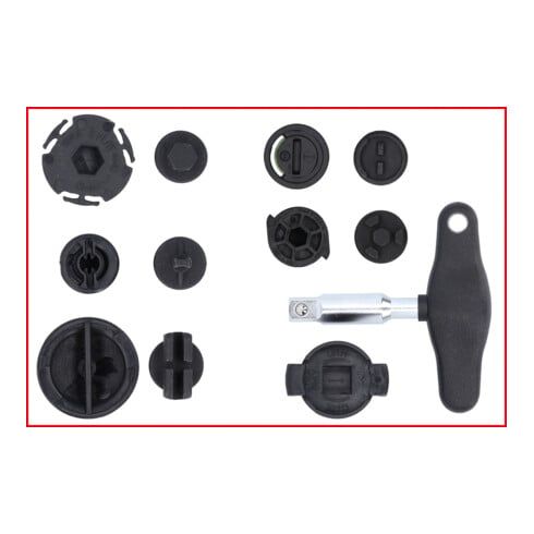 KS Tools olieservice speciaal profielset 3/8 inch voor kunststof olieaftappluggen, 6 st.