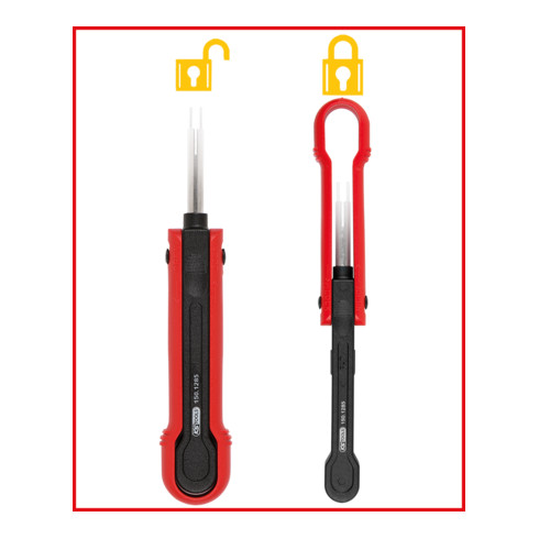 KS Tools ontgrendelingsgereedschap voor platte connectoren/platte stekkers 4,8 mm, 6,3 mm (Delphi Ducon)