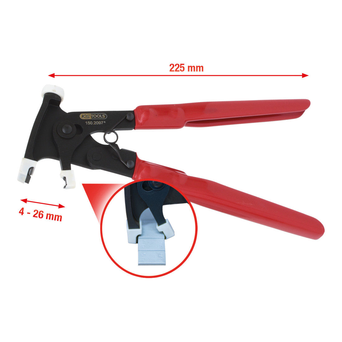 KS Tools ontkoppeltang voor verlijmde balansgewichten, 225 mm