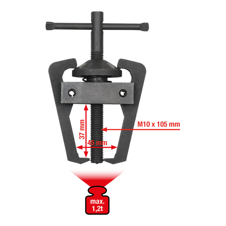 KS Tools paalklem ruitenwisserarm trekker 2-armig,45mm
