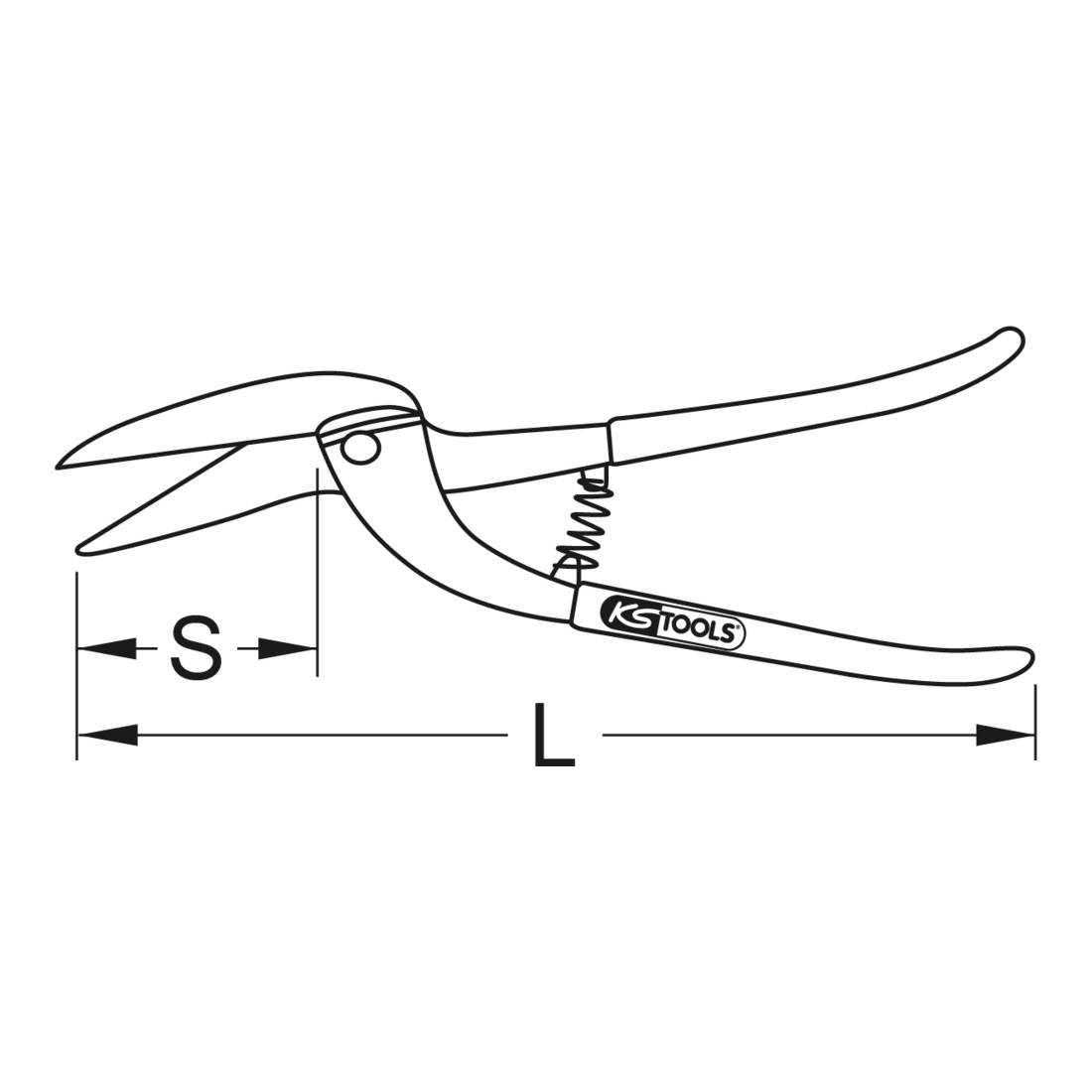 KS Tools Pelikan-Durchlaufschere, rechtsschneidend