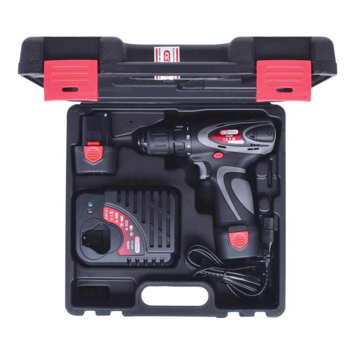 KS Tools Perceuse sur batterie, 24Nm, 1.870 Tr/min 10,8V, avec 2 batteries et chargeur