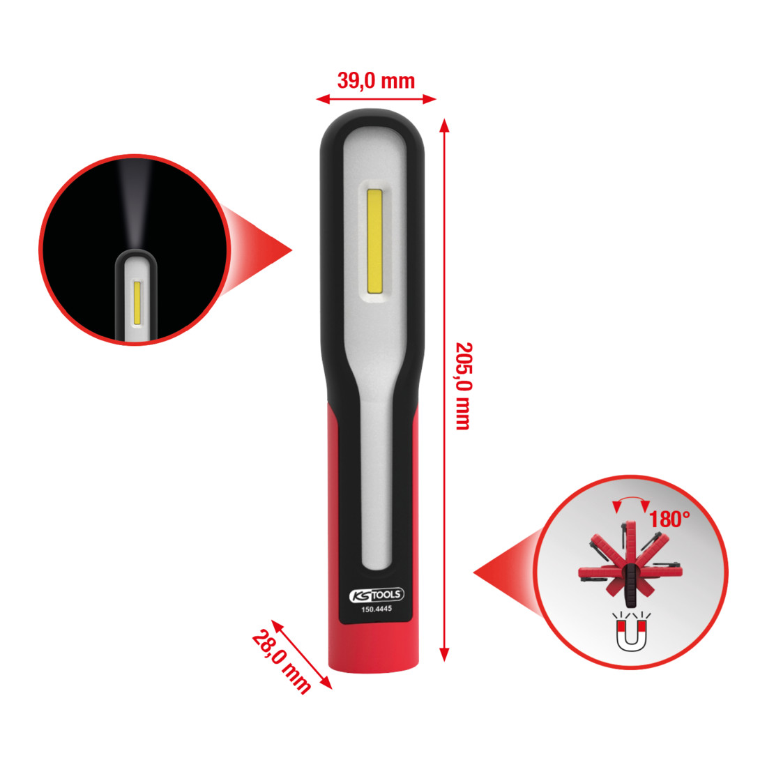 KS Tools perfectLight Handlampe 200 Lumen, knickbar