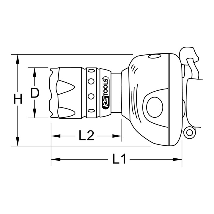 KS Tools perfectLight hoofdlamp met focus 140 lumen