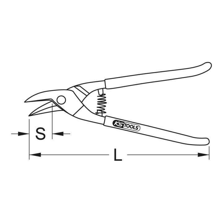 KS Tools perforatieschaar, links knipend