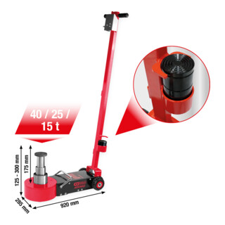 KS Tools performance Lufthydraulischer Wagenheber, 40/25/15 t