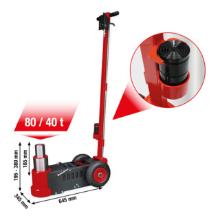 KS Tools performance Lufthydraulischer Wagenheber 80 / 40 t