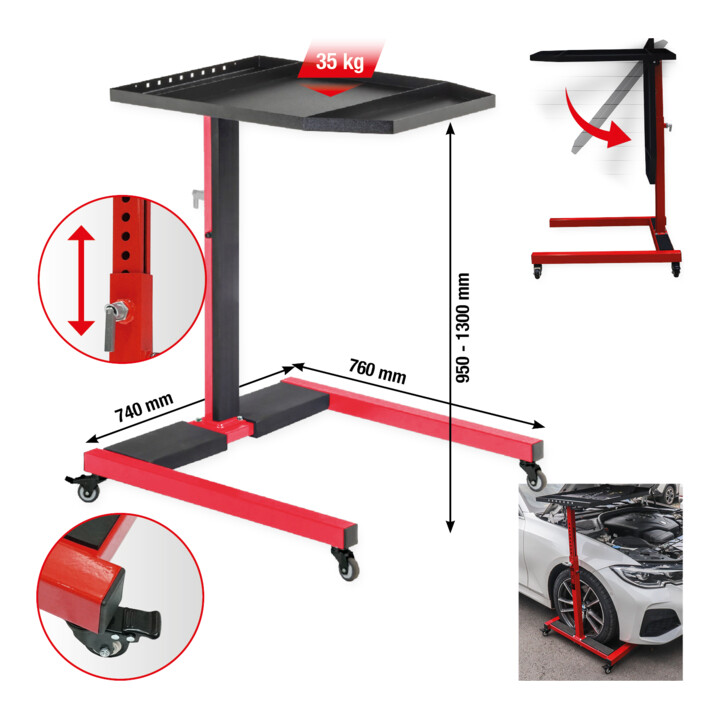 KS Tools performance Universal-Ablagetisch, höhenverstellbar, max. 35 kg